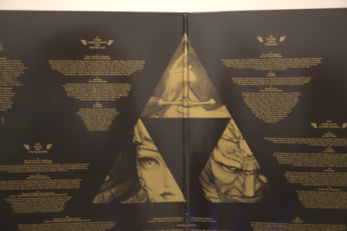 The inside of the record cover. Featuring characters from the game.